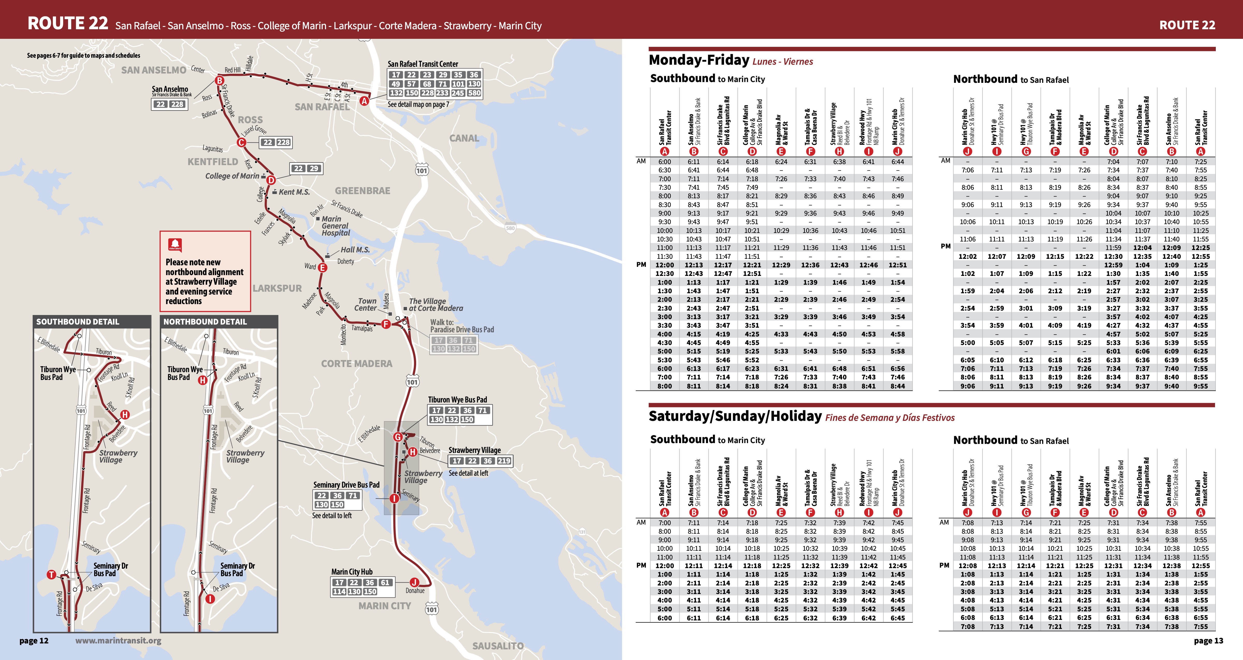 Route 22 New Map and Schedule