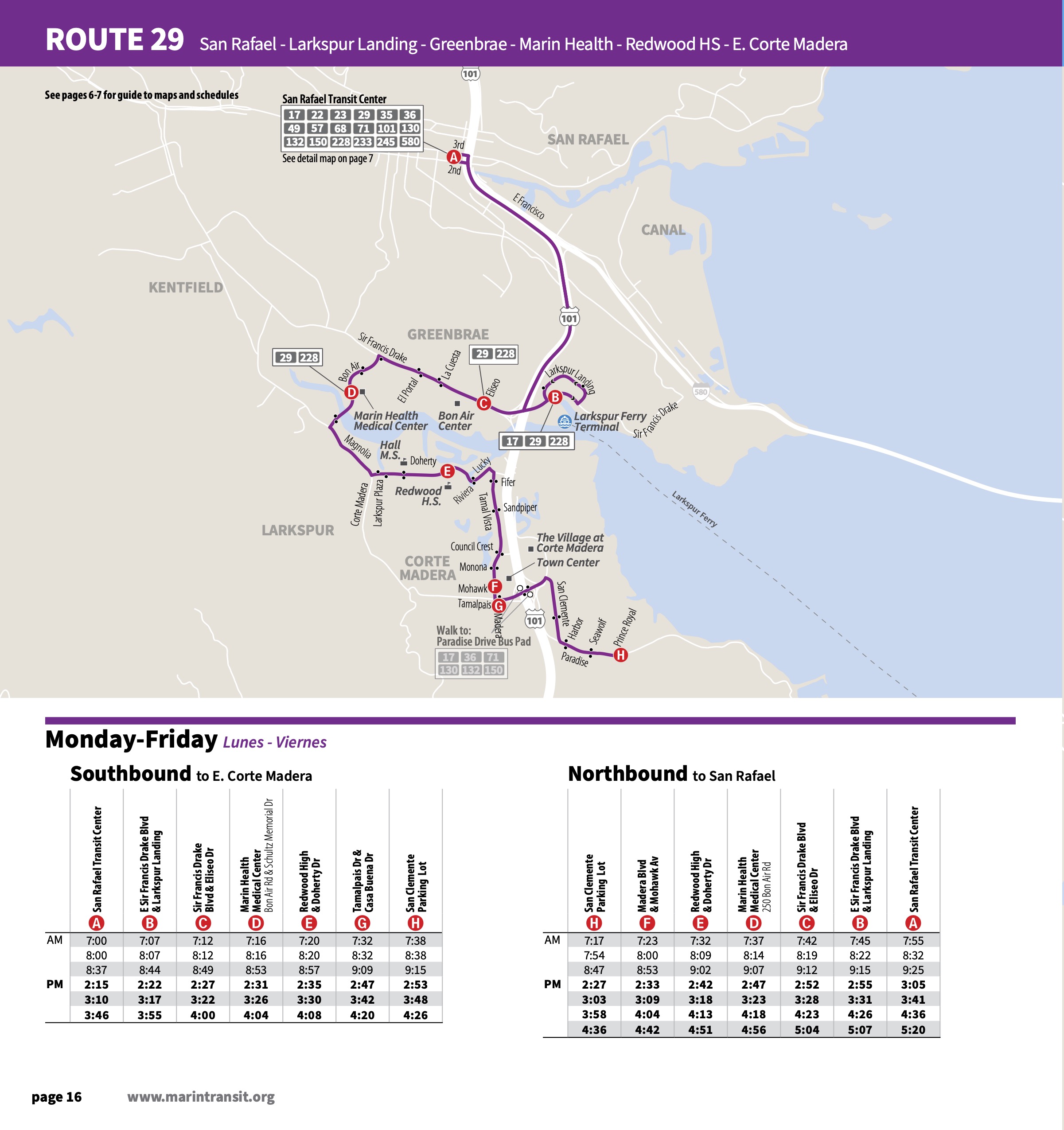 Route 29 New Map and Schedule