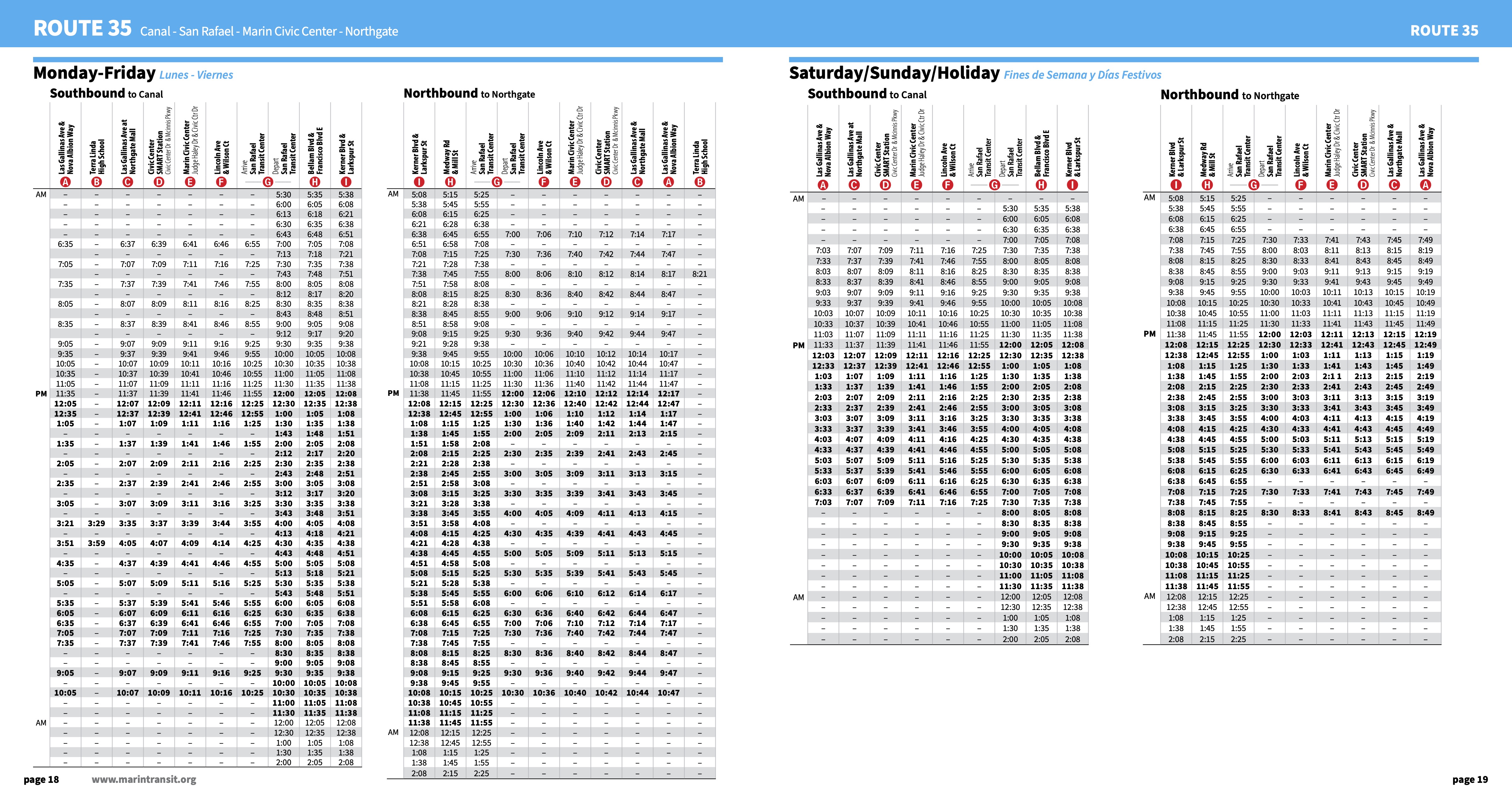 Route 35 New Schedule