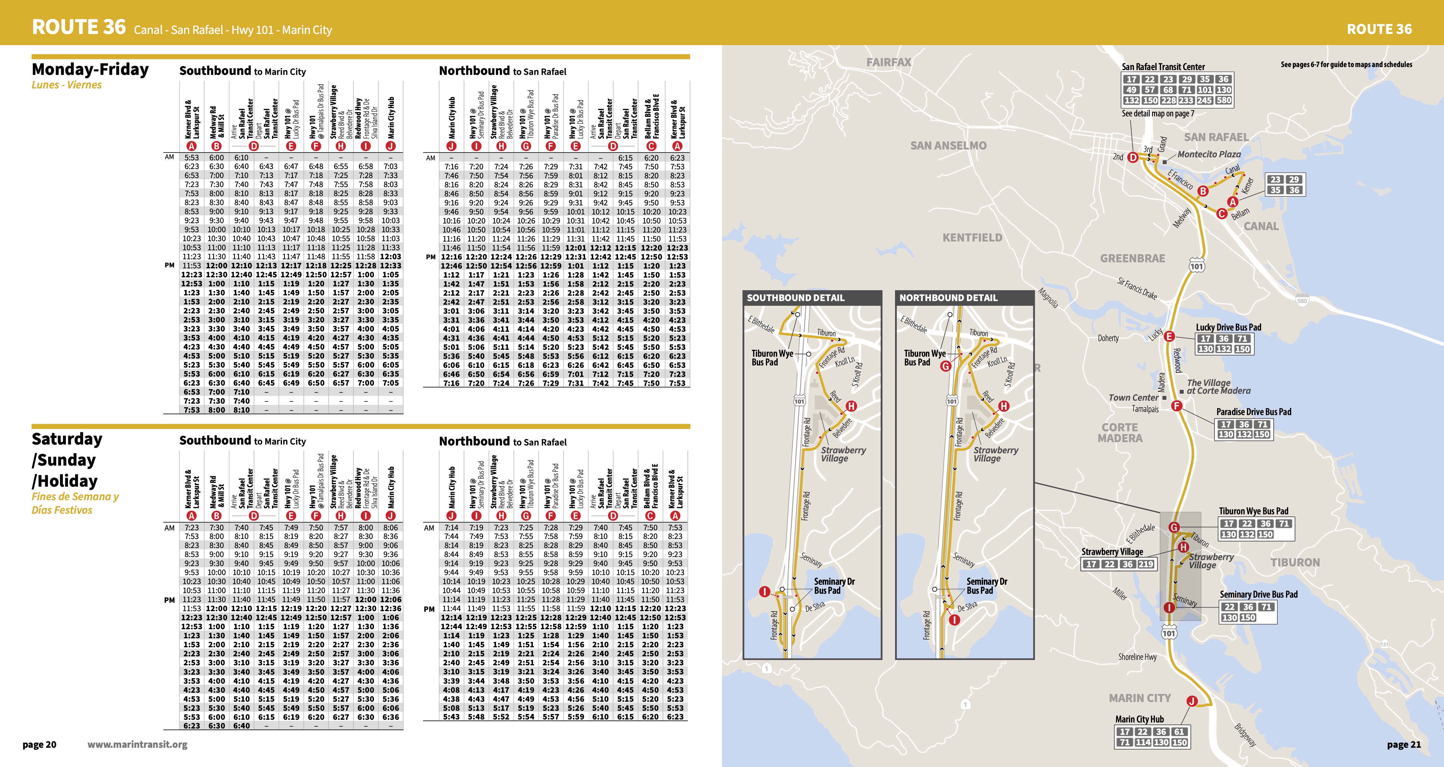 Route 36 New Map and Schedule